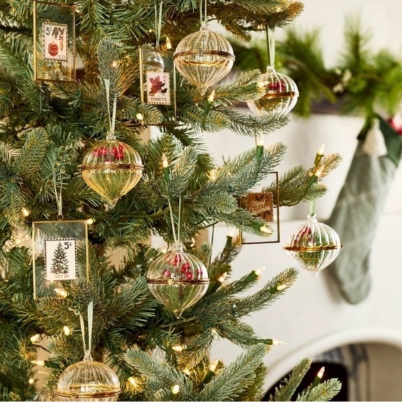 Hearth & Hand with Magnolia Framed Vintage Stamp Art Christmas Ornaments NWT - Picture 7 of 8